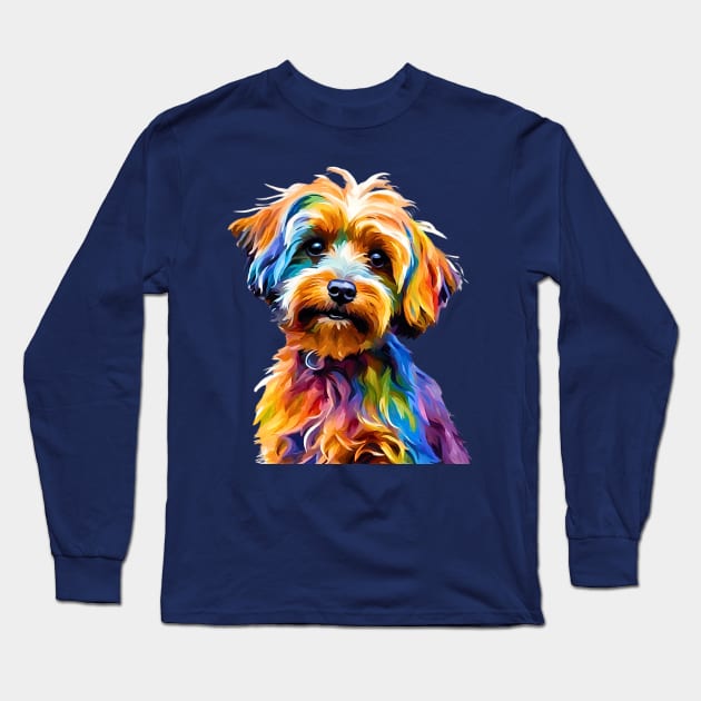 Pop-Art Yorkipoo Impressionism Long Sleeve T-Shirt by Doodle and Things